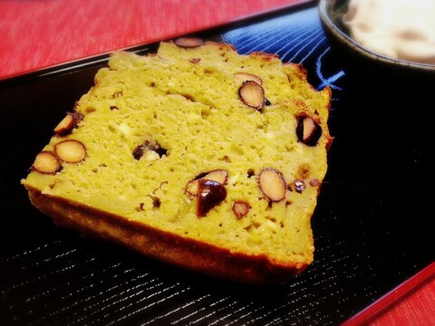 HMで簡単♪ 黒豆入り青汁(抹茶)パウンドケーキ★